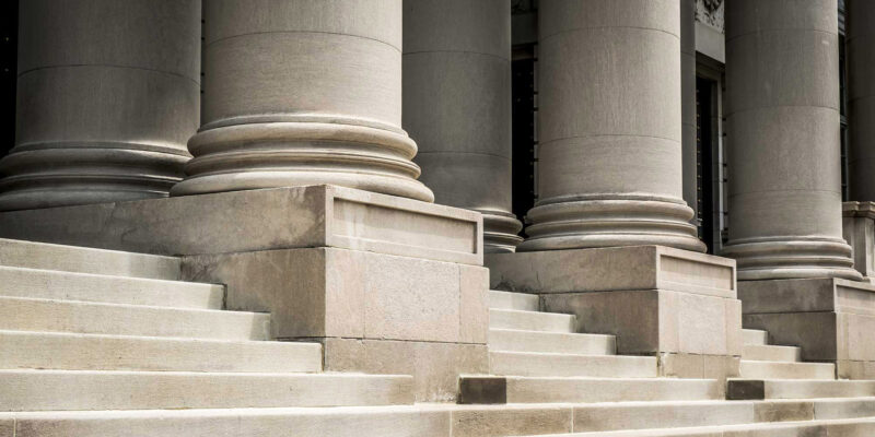 Government building columns and entrance steps