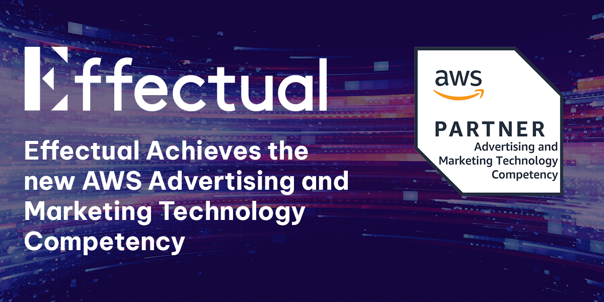 AWS Advertising and Marketing Technology Competency partner badge with Effectual logo