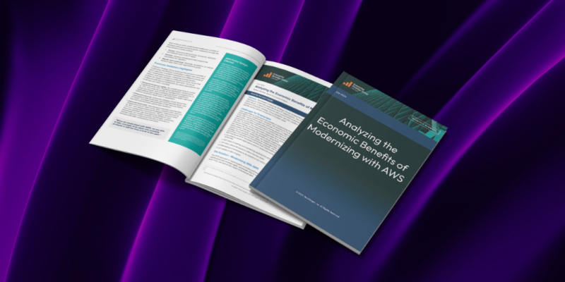 Cover mockup of the "Analyzing the Economic Benefits of Modernizing with AWS" report