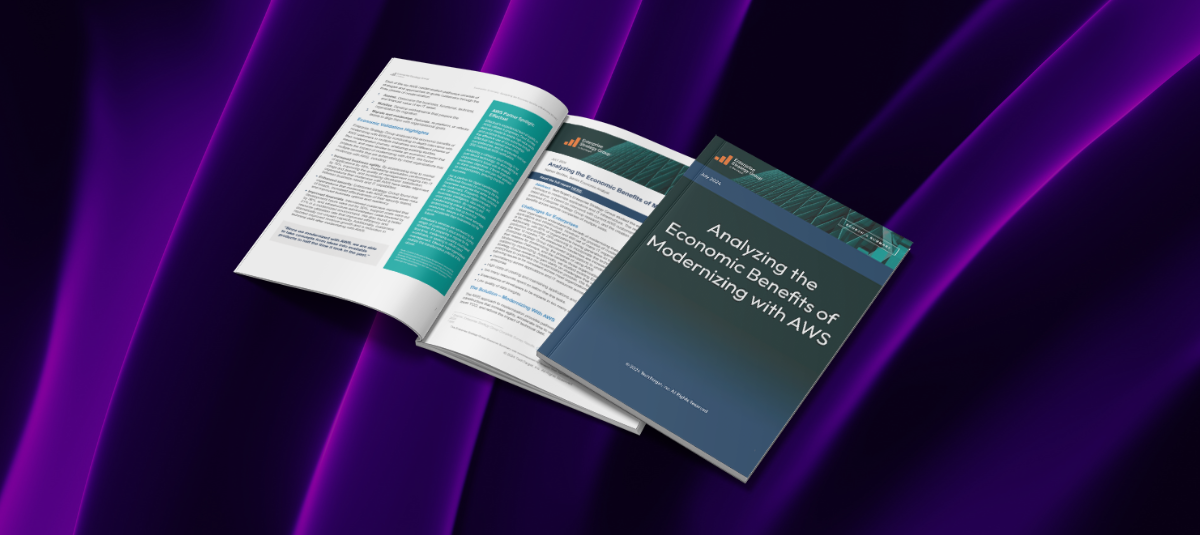 Cover mockup of the "Analyzing the Economic Benefits of Modernizing with AWS" report