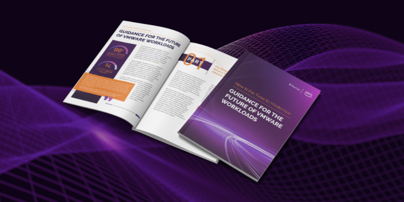 Cover mockup of the "Now Is the Time to Modernize: Guidance for the Future of VMware Workloads" eBook