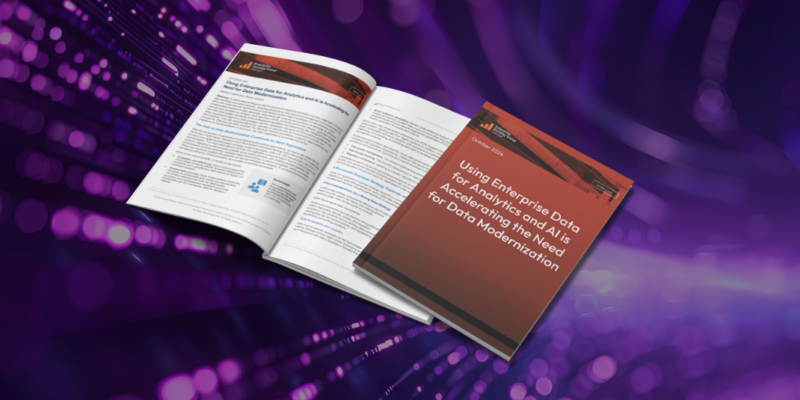 Cover mockup of the "Using Enterprise Data for Analytics and AI" report by Enterprise Strategy Group