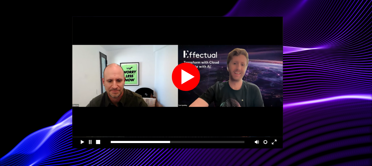 Video call thumbnail of two Effectual colleagues discussing automated Terraform pipelines