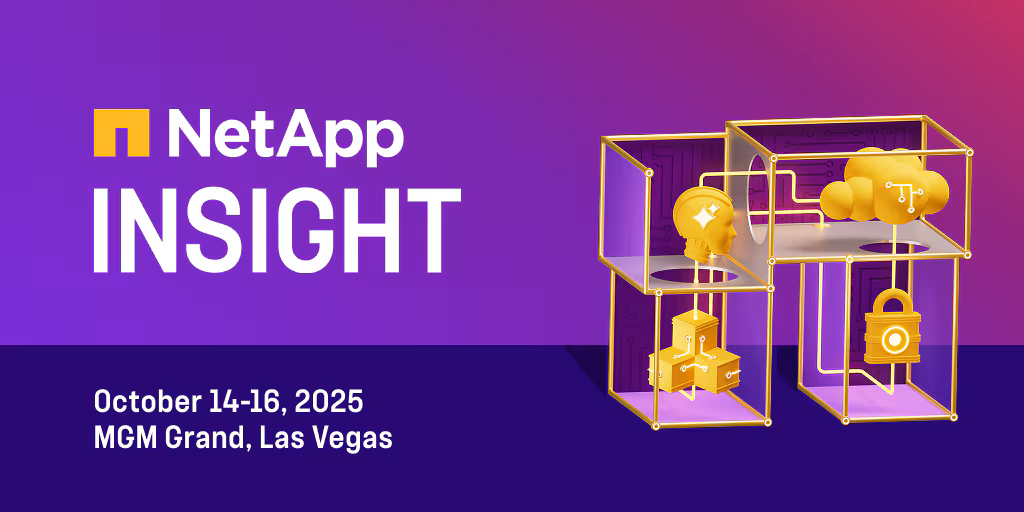 NetApp Insight conference banner, October 14-16 2025, MGM Grand Las Vegas