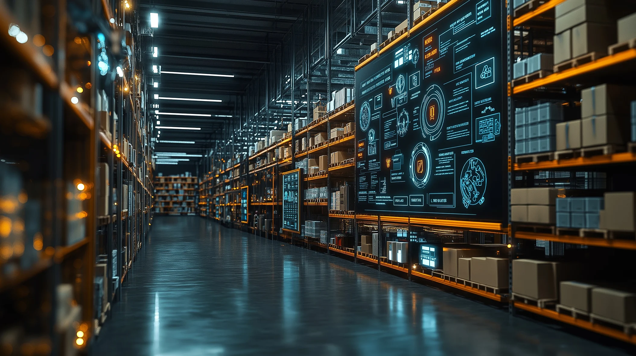 Futuristic shipping warehouse