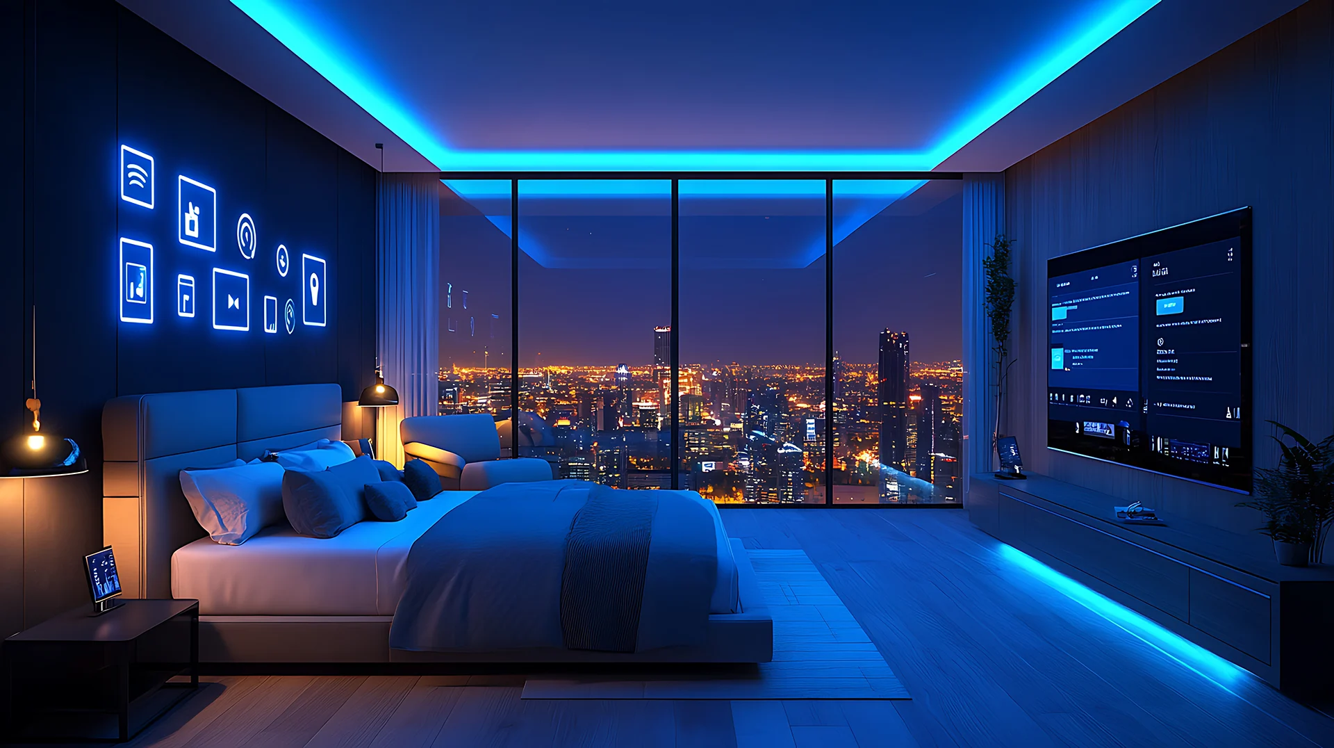 Futuristic hotel room