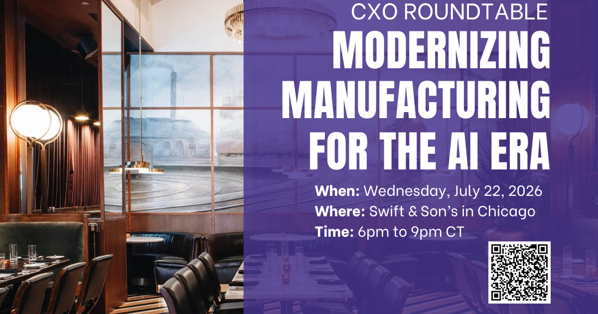 Modernizing Manufacturing for the AI Era executive roundtable event graphic